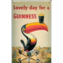 GUINNESS TOUCAN 3D Embossed Vintage Tin Metal Pub Sign