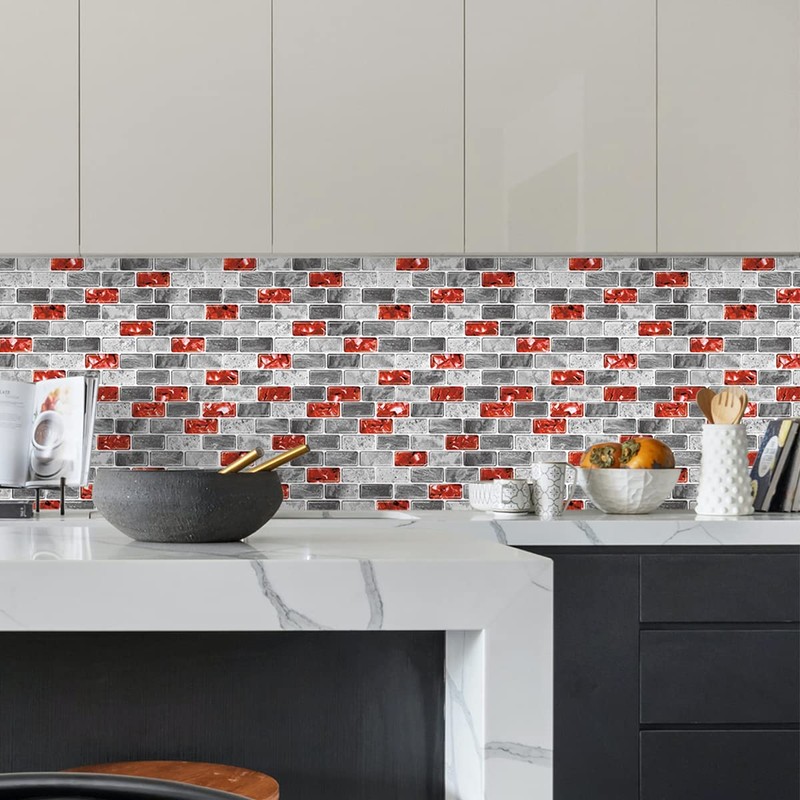 WalDecoo Marble Peel and Stick Backsplash for Kitchen, 10-Sheet Stick