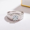 Men 925 Sterling Silver Cubic Zirconia Rings Circular Cut CZ