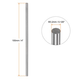 sourcing map 15 Pieces Round Rods 3.2mm x 100mm High Speed Steel (HSS) Lathe Bars DIY Hand Tool for Turning, Milling, Drilling and Tapping