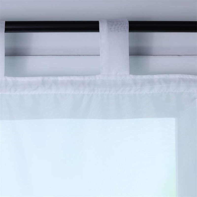 ESLIR Roman Blind with Tabs, Transparent Tab-Top Kitchen Curtains, Modern