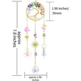 Sun Catcher, 7 Chakra Tree of Life  Suncatcher Hanging for Indoor Window, Dream Catchers for , , Rainbow Maker, Garden Home Decor - Color: Suncatcher 1