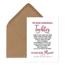 TypeStoff KP-01492 Postcard for My Wonderful Daughter with Envelope Gift