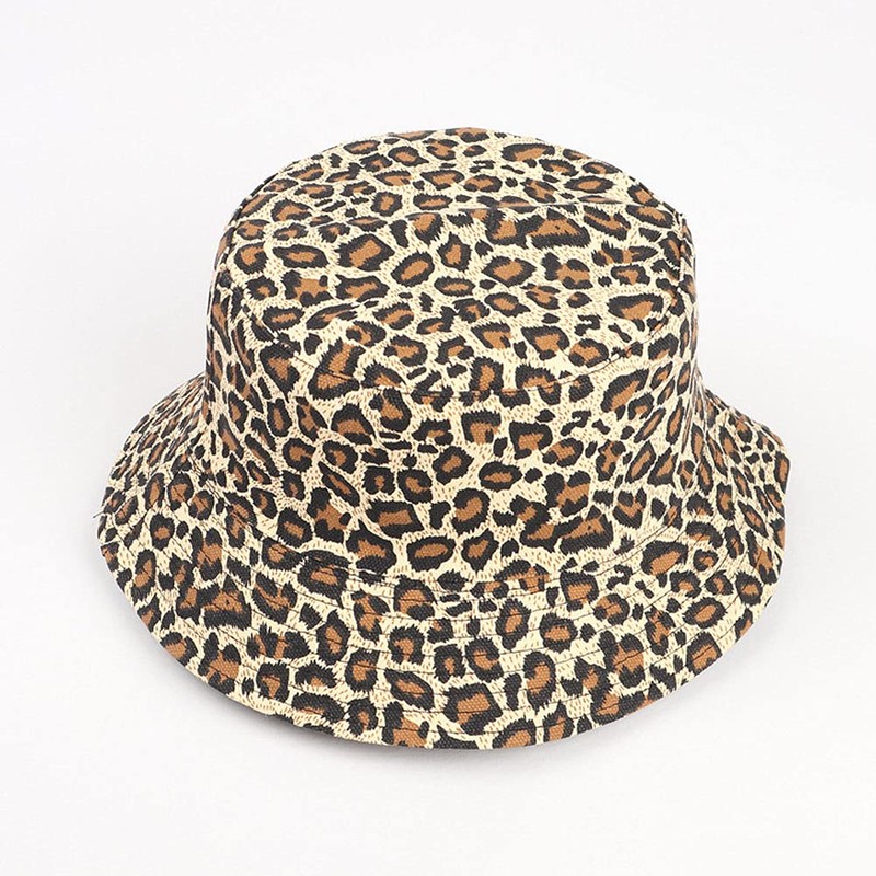 Camelliass Women Leopard Print Bucket Hat Summer Reversible Sun Hat