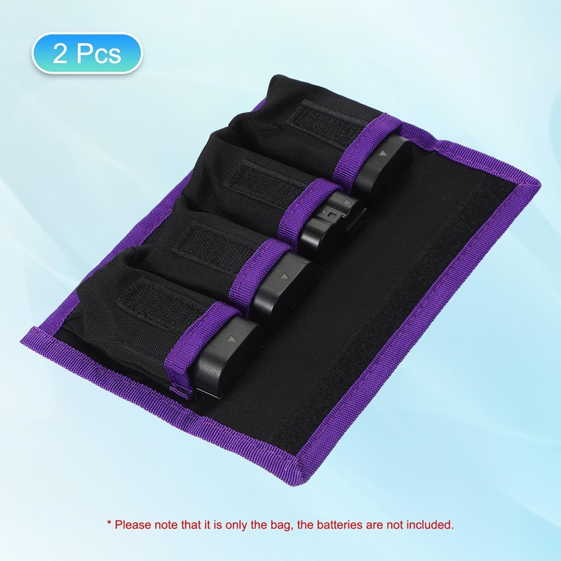 PATIKIL Camera Battery Pouch Cases, 4 Pocket Nylon DSLR Battery