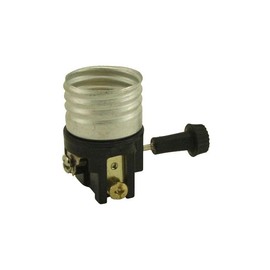 On/Off Med. Base E26 Socket Interior with Short Mandrel, Lamp Socket Replacement, E26/E27 Medium Base Interior, Repair Parts for Table, Floor Lamp, DIY Projects