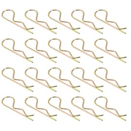 sourcing map 70Pcs 2.5mmx65mm Zinc-Plated Carbon Steel R Shaped Spring Cotter Pins, R Clips Cotter Pin Spring Fastener for Household Appliances, Sports Equipment, Car Mechanics Repair (Colored)
