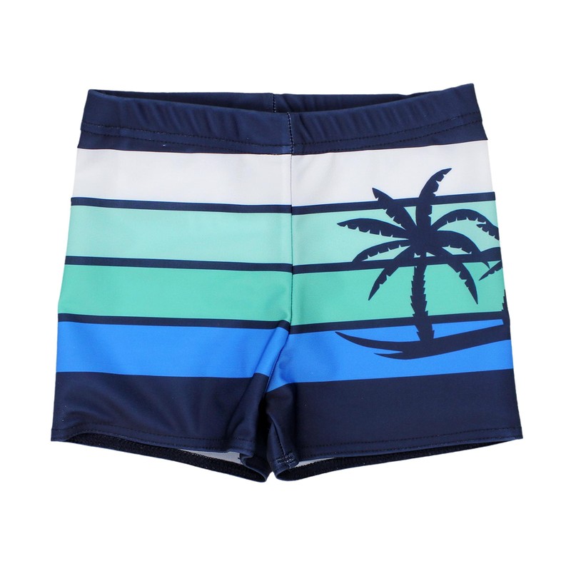 Aquarti Boys' Swimming Trunks Striped with Surfer Motif - 152