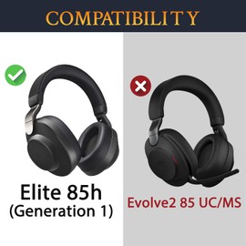 SOULWIT Cooling Gel Replacement Ear Pads Cushions for Jabra Elite 85h Wireless Over-Ear Headphones, Earpads with Soft Noise Isolation Foam - Elite 85h CG Snow Leopard