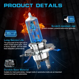 SJMYXCLW For FJ CRUISER 2007-2014 Headlight Kit H4/9003 5000K White Bulbs HI/LO Beam