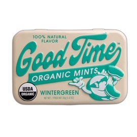 Good Time Organic Mints - Wintergreen | Organic Cane Sugar, Natural Flavors, No Artificial Colors or Sweeteners | Kosher Certified, Vegan, Gluten Free | Aspartame & Xylitol Free | 40 Count Tin (Pack of 6)