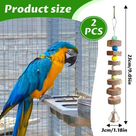 Colorich 2 Stück Vogel Kauspielzeug mit Glocke, Wellensittich Spielzeug, Vogelspielzeug für Wellensittiche, Papageienspielzeug für Kakadu, Sittich, Wellensittich, Lovebird, Nymphensittich, Finken