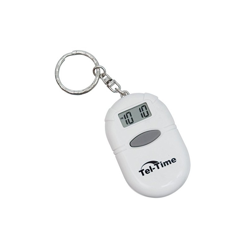 Oval Talking Alarm Clock Keychain - White