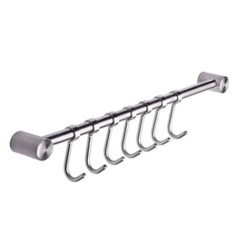 eForwish 304 Stainless Steel Kitchen Utensil Racks with 7 Sliding Hooks Hangers Wall Mounted 15"