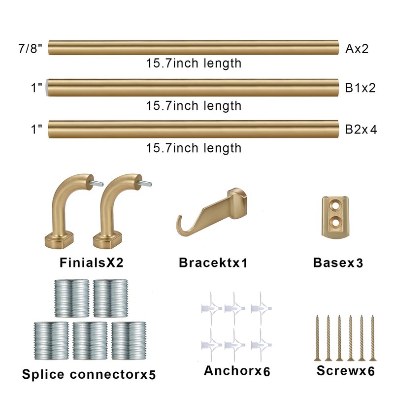 Splicing Room Darking Curtain Rods for Windows 28-116”, 1inch Diameter