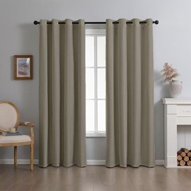 DrapeMaster Fire Retardant Fluorine NAFP 701 Standard Curtains 84 inches Length 2 Panels Set Burg 100% Blackout Long Drapes for Bedroom Living Room Thermal Insulated Grommet (52x84 inch,Oxford)