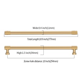 Asidrama 10 Pack 10 Inch(254mm) Champagne Bronze Cabinet Pulls Cabinet Handles Cupboard Handles Kitchen Cabinet Hardware for Cupboard Drawer Pulls