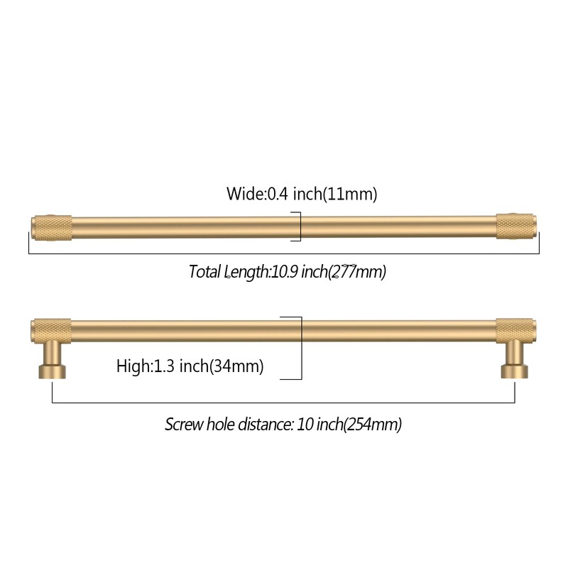 Asidrama 10 Pack 10 Inch(254mm) Champagne Bronze Cabinet Pulls Cabinet