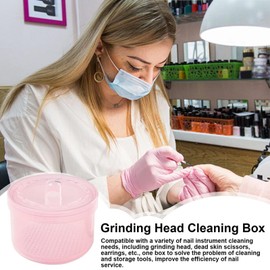 Nail Tool Sterilizing Box - Sterilizer Container Tray,Double Filter Portable Cleaning Tray for Travel Manicure Station Accessories Drill Bits Tweezer Health