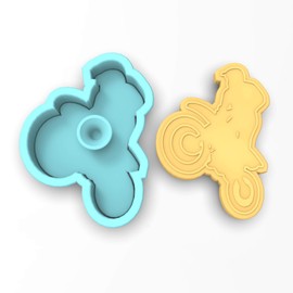 Dirt Bike Cookie Cutter & Stamp