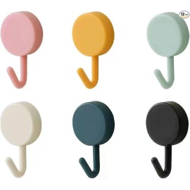 NoBrand 12 Pack Adhesive Hooks Cute Utility Hooks, for Hanging Hat, Towel, Key, Towel