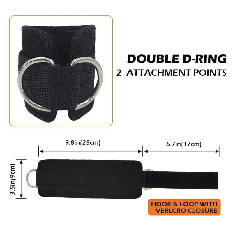 Fitness Ankle Straps for Cable Machines, 4 Pack Comfortable Adjustable