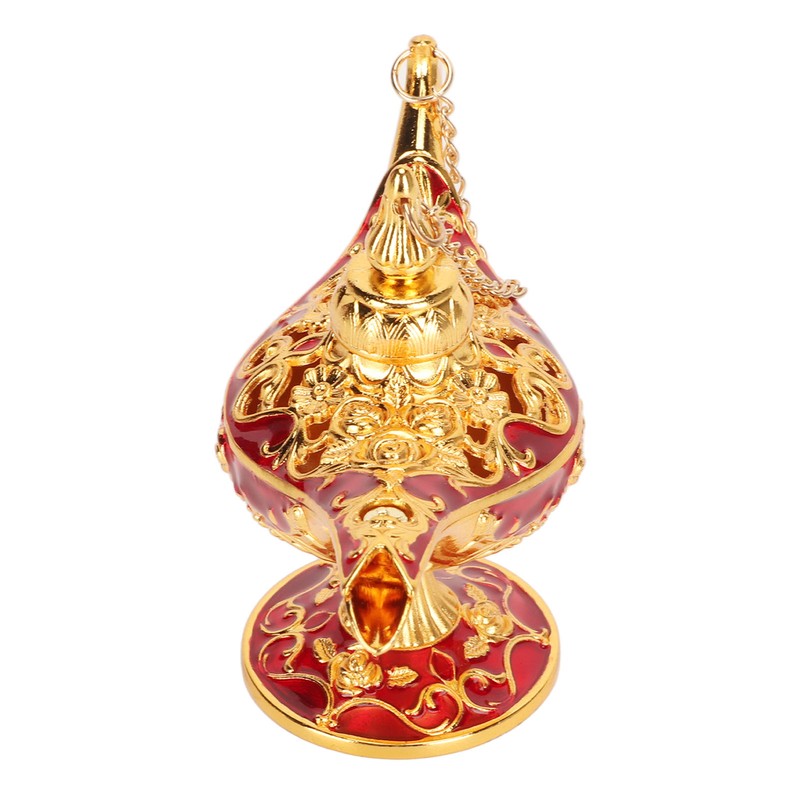 Zinc Alloy Retro Arabian Lamp Tabletop Exquisite Engraved Legend Wishing