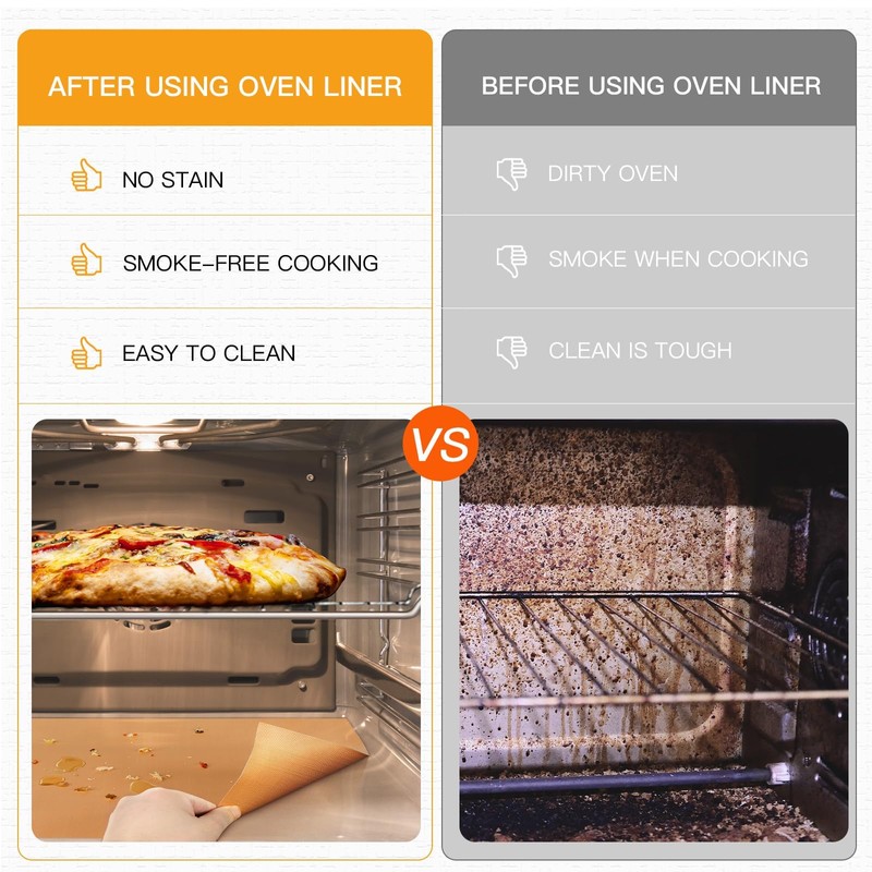 2 Pack Oven Liners for Bottom of Oven, Reusable -
