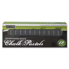 Premier Stationery 55852 Icon Black Chalk Pastels. Box of 12