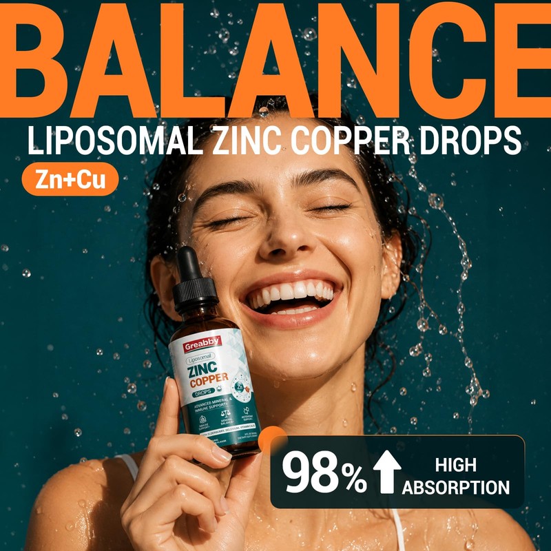 Liposomal Liquid Zinc Copper Supplement Drops, 2 Fl Oz