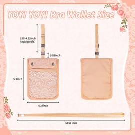 YOYI YOYI Hidden Travel Bra Wallet for Women, Neck Wallet & Travel Pouch with Lace Pocket Design, RFID Travel Wallet Protecting Your Credit Cards and valuables（Modern）