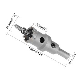 sourcingmap Carbide Hole Saw Drill Bit, 24.5mm Hole Cutter for Stainless Steel Alloy Cast Iron Copper Metal Sheet, with Limit Step