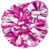 ZONITOK 4Pcs Metallic Cheerleading Pom Poms, Cheerleader PomPoms with Baton