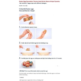 Lot of 2 * 7 Easter Egg Decoration Thermo Heat Shrink Sleeve Wraps Pysanka for 14 Easter Eggs