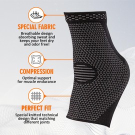 Plantar Fasciitis Socks,H HOME-MART 2 Pack Ankle Brace Socks Compression Sleeve | Injury Recovery, Joint Pain | Ankle Support |Achilles Tendon Support, Plantar Fasciitis Foot Sock with Arch Support