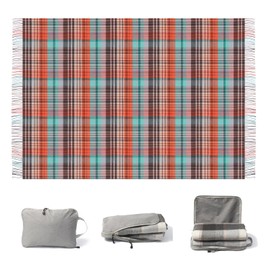 Wool Throw Blanket of Plaid Tartan Checkered Soft Warm Fluffy, Indoor & Outdoor Fashion Throws Blankets,55" x 83"(140 x 210cm) 1.5lbs