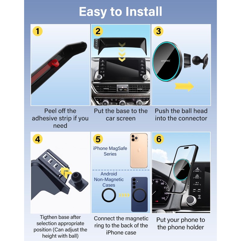 SKYLOTEC 15W Magnetic Charger Phone Holder for Mercedes-Benz GLC 2020-2022