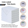 King Flat Sheet Only, 4 Pack White Top Bed Sheets,