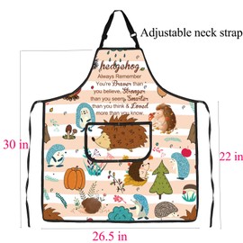 BNQL Hedgehog Apron with Pockets - Funny Kitchen Apron Gift for Hedgehog Lovers