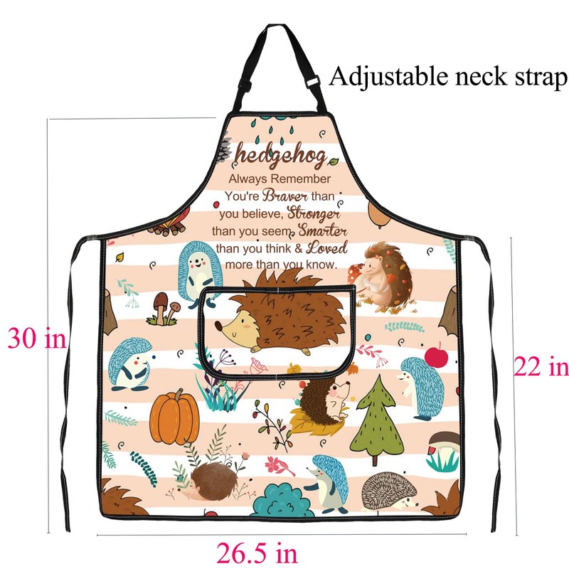 BNQL Hedgehog Apron with Pockets - Funny Kitchen Apron Gift