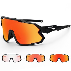 Free Solid Cycling Glasses Self-Tone Sunglasses Men Women Mountain Bike Sunglasses Sports Glasses with UV400 Protection for Fast Cycling Running MTB Bicycle