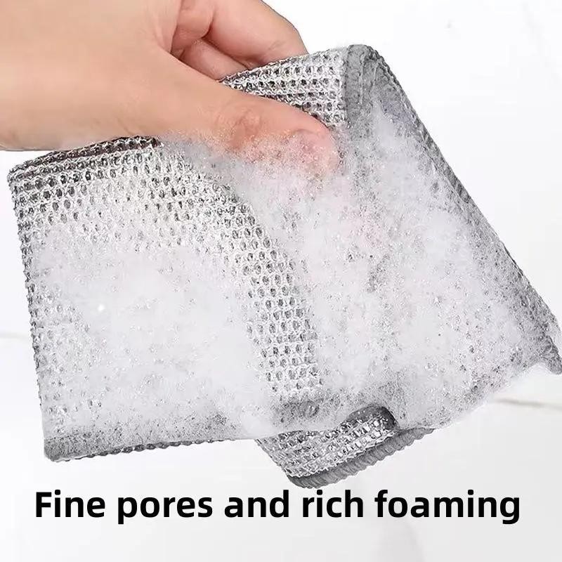 10 Counts Dishwashing Rags, Double Side Multipurpose Non-Scratch Wire Dishcloths