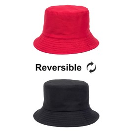 Utmost Bucket Hat | Two Tone Dual Color and Gradient Styles | Lightweight & Packable | Outdoor Summer Sun Hat(Reversible-Red/Black)