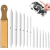 13 Pcs Blending Stumps For Drawing,Tortillions Set With Sandpaper Board,Professional
