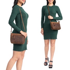 STILORD 'Lilia' 2-in-1 Shoulder Bag Women's Leather Handbag Small Vintage Bag Leather Modern Elegant Evening Bag Clutch Small Shoulder Bag Woman Genuine Leather Bag, Vinto - Brown, M, shoulder bag