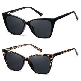 LKEYE Oversized Reading Sunglasses Glasses For Women Outdoor Cat Eye Sun Readers With Spring Hinge Eyewear LK6042 +4.0