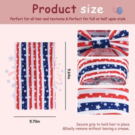 Fourth of July Headband for Girls Women Red White Blue Bandana for 4th of July Hair Accessories for Braids Shawls Independence Day Party Headbands for Adults Independence Day Hair Bandanas Non Slip