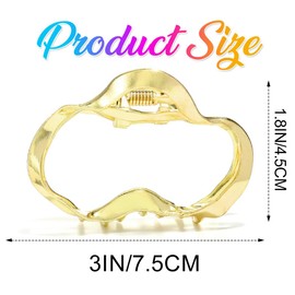 Banatra Claw Clips Gold Medium Metal Hair Clip Fancy Hair Accessories for Women and Girls