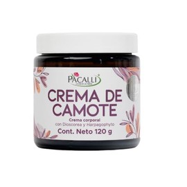 Crema de Camote Pacalli con Harpagophyto y Dioscorea 120g – Crema Corporal de Origen Natural para Molestias Musculares y Uso Diario