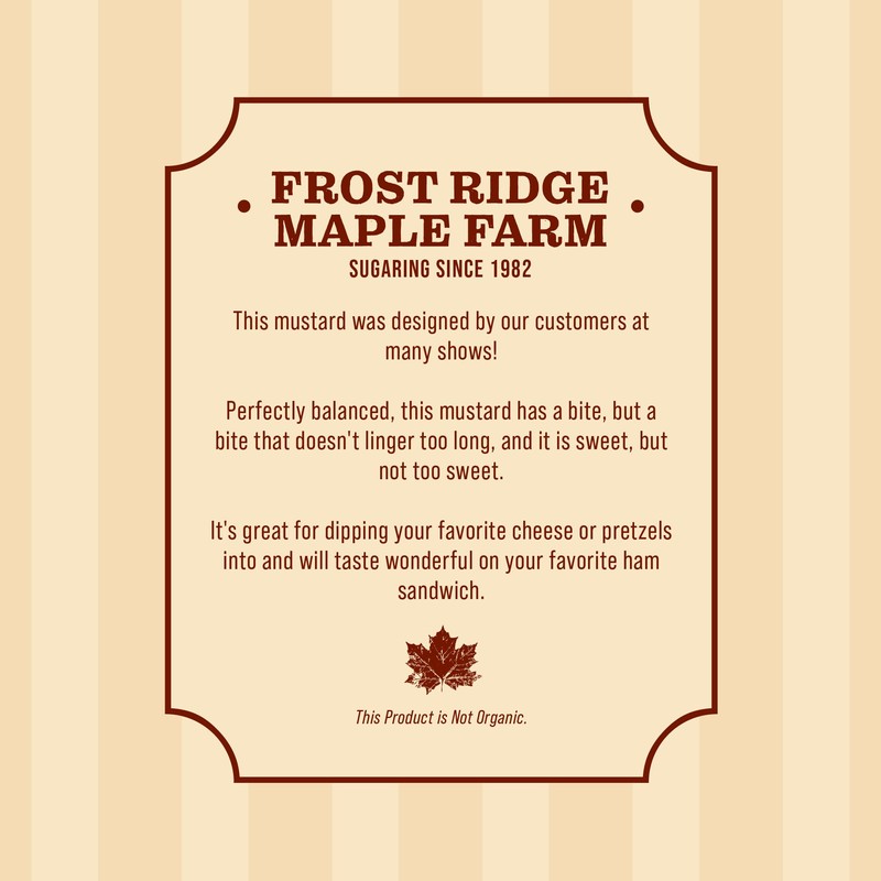 Frost Ridge Maple Farm, Champagne Maple Mustard (8 Ounce)